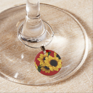 Sunflower Wine Charm