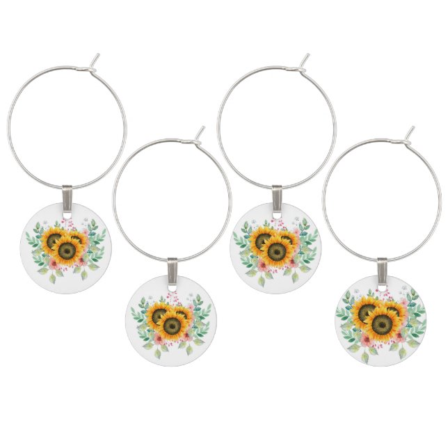 Sunflower  wine charm (Staggered)