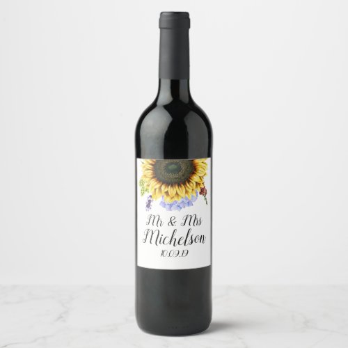 Sunflower Wine Label