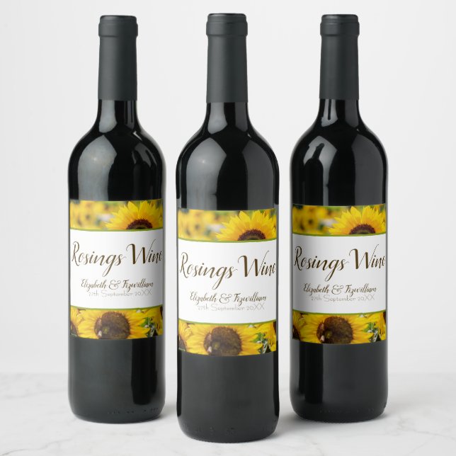 Sunflower Wine Label (Bottles)