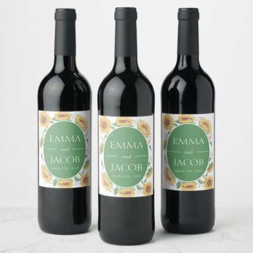 Sunflower  wine label