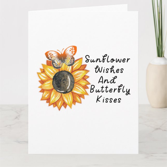 Sunflower Wishes And Butterfly Kisses, Sunflower B Card (Front)
