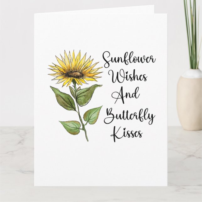 Sunflower Wishes And Butterfly Kisses, Sunflower B Card (Front)