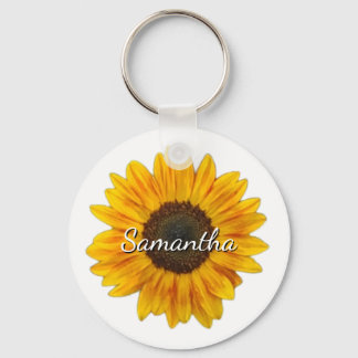 Sunflower with a Name Keychain