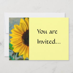 Sunflower with Bee Invitation