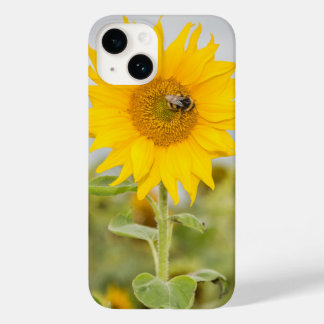 Sunflower with bee iPhone 14 case