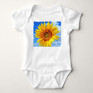 Sunflower with Bees Baby Bodysuit