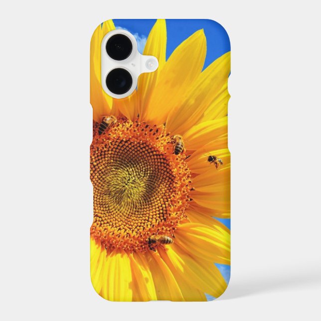 Sunflower with Bees iPhone Case (Back)