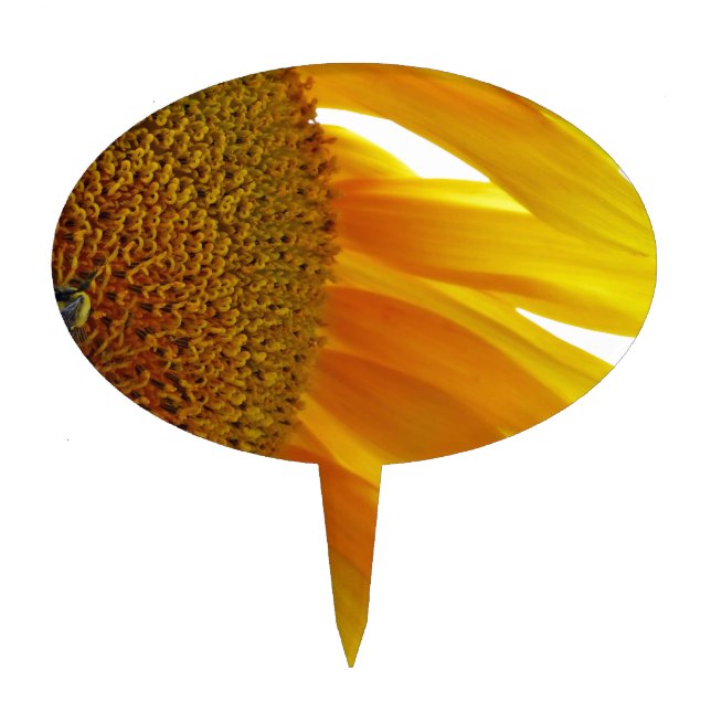 Sunflower with Bumblebees Cake Topper (Front)