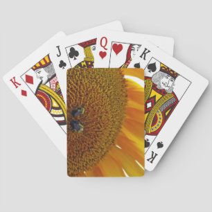 Sunflower with Bumblebees Poker Cards