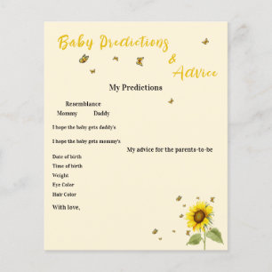Sunflower with Butterflies Baby Shower Game Flyer
