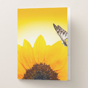 Sunflower with butterfly  pocket folder
