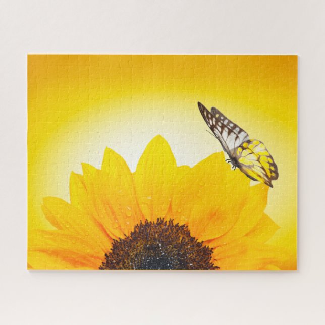 Sunflower with butterfly puzzle (Horizontal)