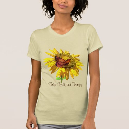 Sunflower with Butterfly T_Shirt