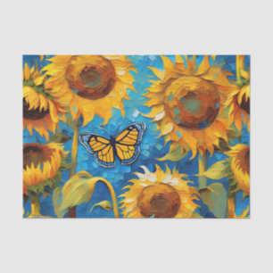 Sunflower With Butterfly Tissue Paper