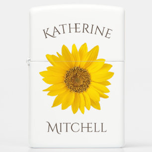 Sunflower with Custom Name Zippo Lighter