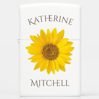 Sunflower with Custom Name Zippo Lighter