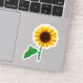 Sunflower with green leaf and stem sticker