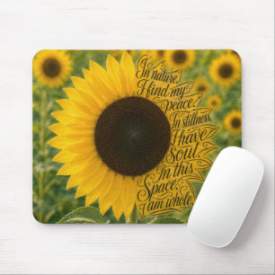 Sunflower with Inspiring Quote Mouse Pad