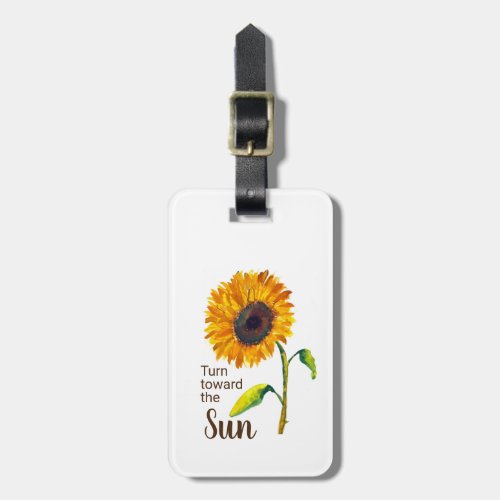 Sunflower with Name and Cute Saying Luggage Tag