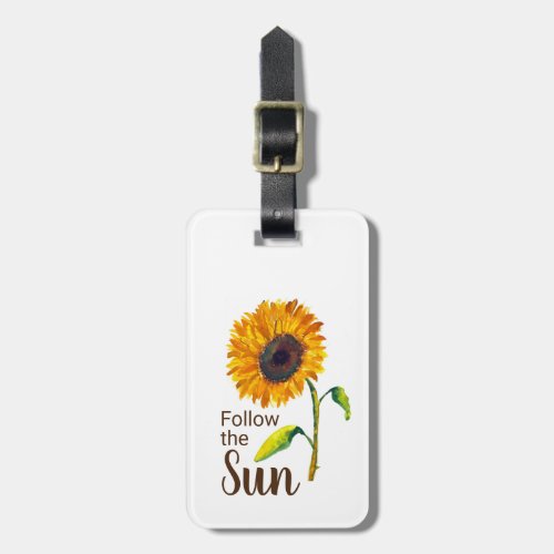 Sunflower with Name Luggage Tag