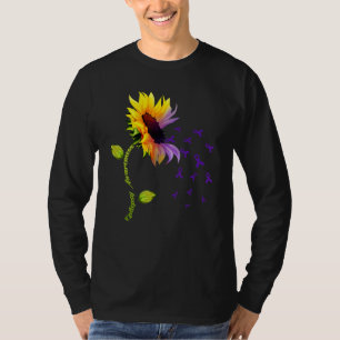 Sunflower With Purple Ribbon Epilepsy Awareness Da T-Shirt