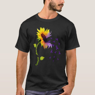 Sunflower With Purple Ribbon Epilepsy Awareness Da T-Shirt