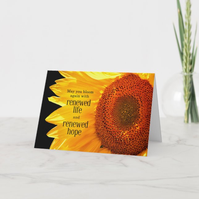 Sunflower with Sentimental Message Get Well Card (Front)