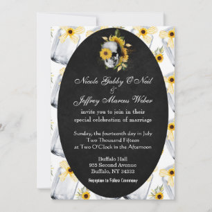 Sunflower with Skull Wedding Invitation
