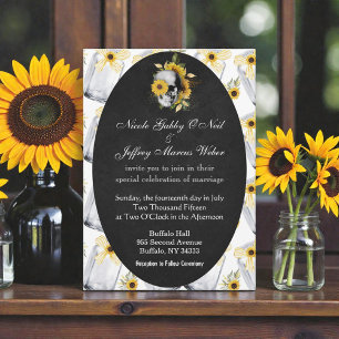 Sunflower with Skull Wedding Invitation