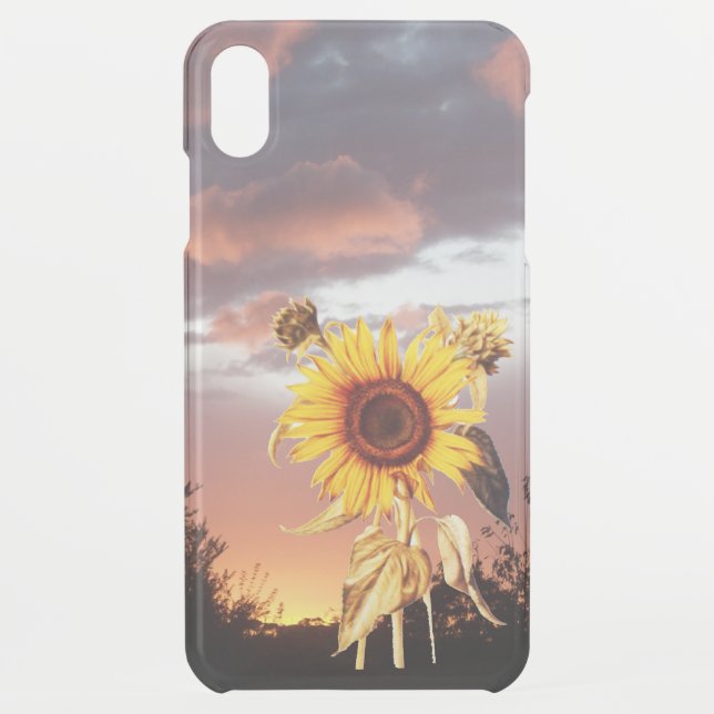SUNFLOWER WITH SUMMER SUNSET UNCOMMON iPhone CASE (Back)