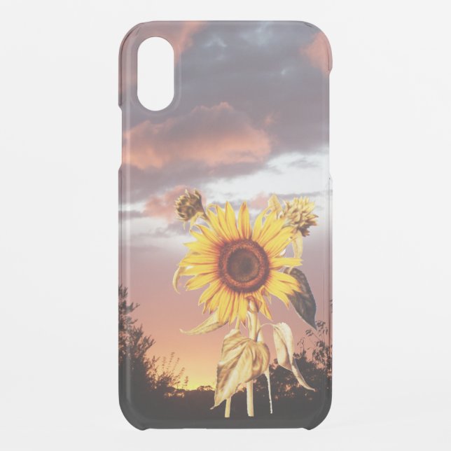 SUNFLOWER WITH SUMMER SUNSET UNCOMMON iPhone CASE (Back)