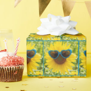 Sunflower With Sunglasses Wrapping Paper
