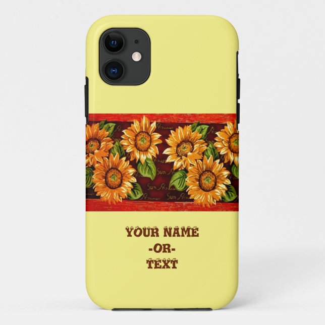 Sunflower with Text Case-Mate iPhone Case (Back)
