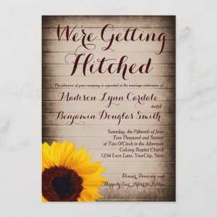 Sunflower Wood Getting Hitched Wedding Invitations