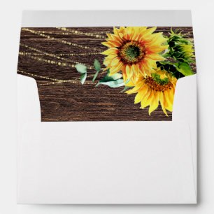 Sunflower, Wood & String Lights Envelope