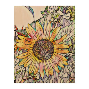 SUNFLOWER WOOD WALL ART