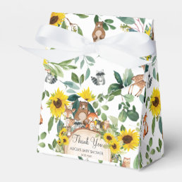 Sunflower Woodland Animals Baby Shower Thank You Favor Boxes