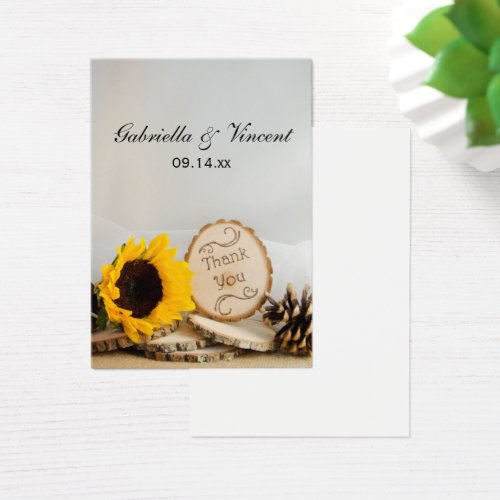 Sunflower Woodland Thank You Wedding Favor Tags