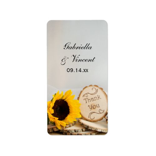 Sunflower Woodland Wedding Thank You Favor Tags