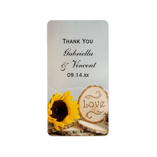 Sunflower Woodland Wedding Thank You Favor Tags