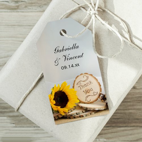 Sunflower Woodland Wedding Thank You Favor Tags