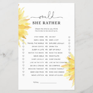 Would She Rather - Printable Rainbow Baby Shower Games