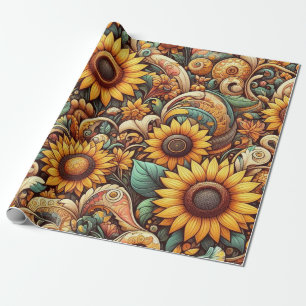 sunflower wrapping paper