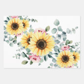 Sunflower Wrapping Paper Flat Sheet Set of 3 (Front 3)