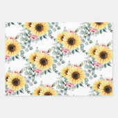 Sunflower Wrapping Paper Flat Sheet Set of 3 (Front)