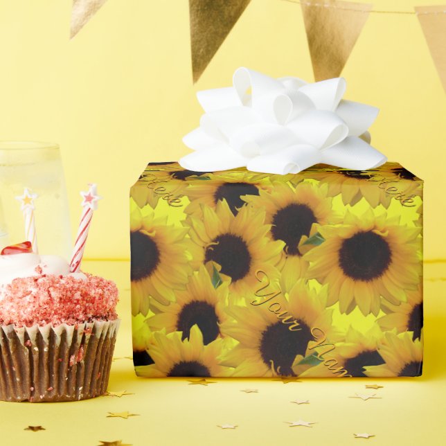 Sunflower Wrapping Paper Personalized Gift Paper (Birthday Party)