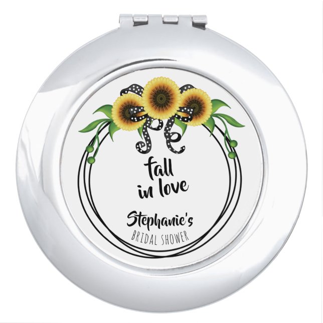Sunflower Wreath Bridal Shower Compact Mirror (Front)