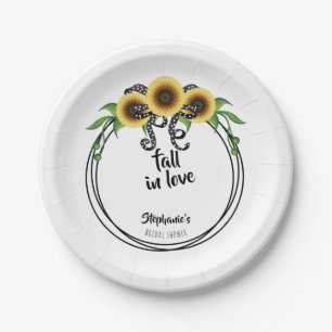 Sunflower Wreath Bridal Shower Paper Plates