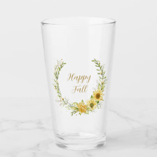 Sunflower wreath with customizable text glass
